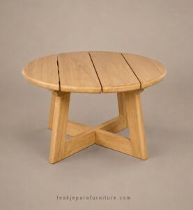 teak wood coffee table round