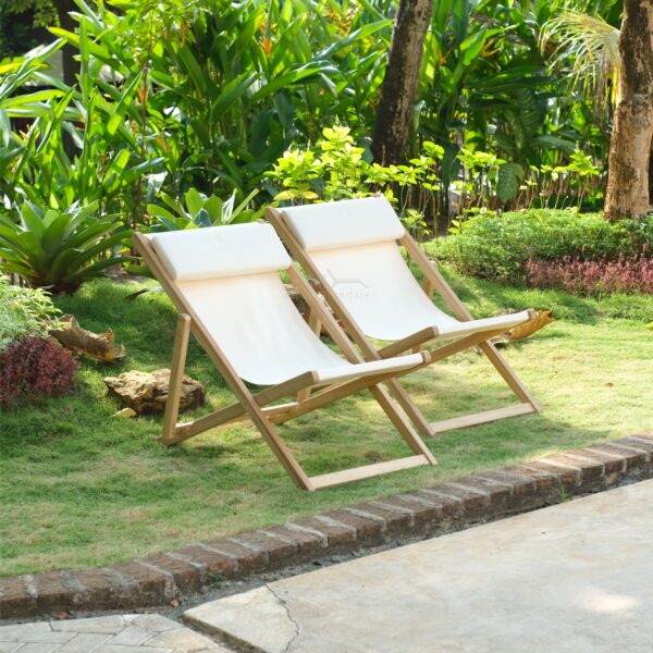 Teak Outdoor Orian Folding Lounger Chair