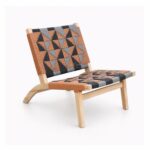 Teak Outdoor Zaren Patterned Lounge Chair
