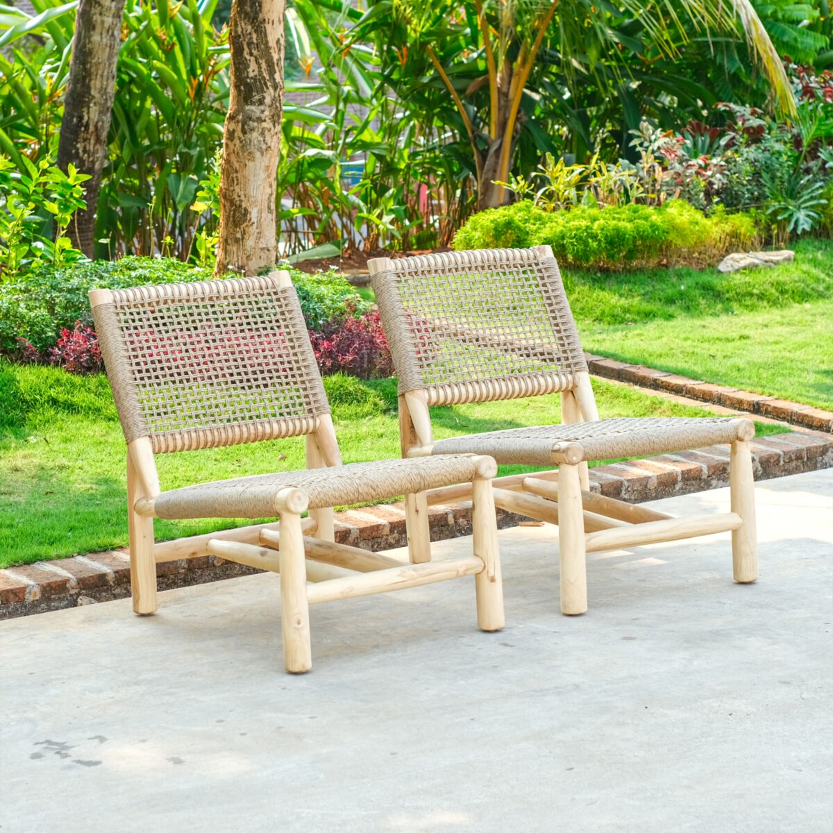 Teak Outdoor Taven Woven Lounge Chair