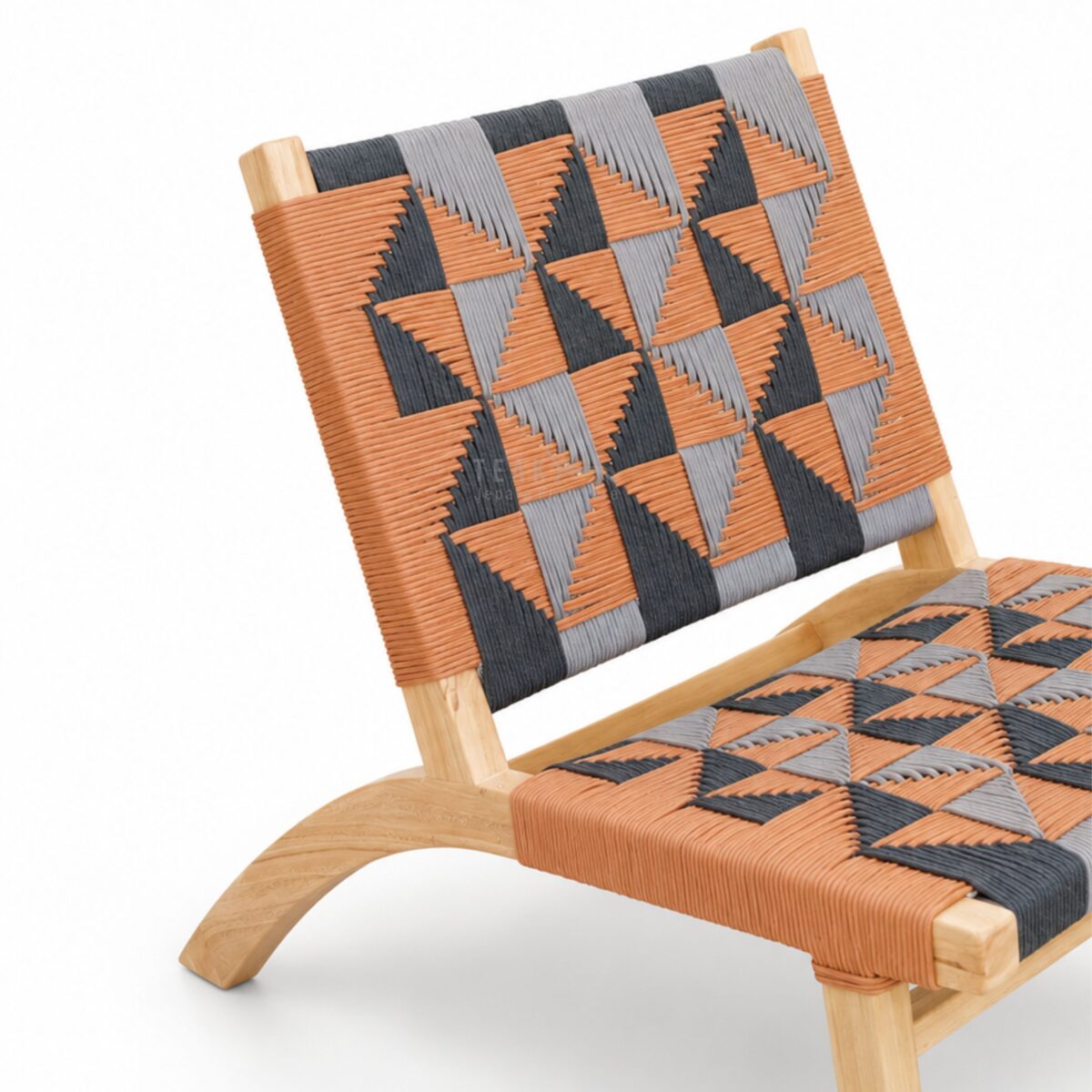 TEAK OUTDOOR ZAREN PATTERNED LOUNGE CHAIR - Image 4