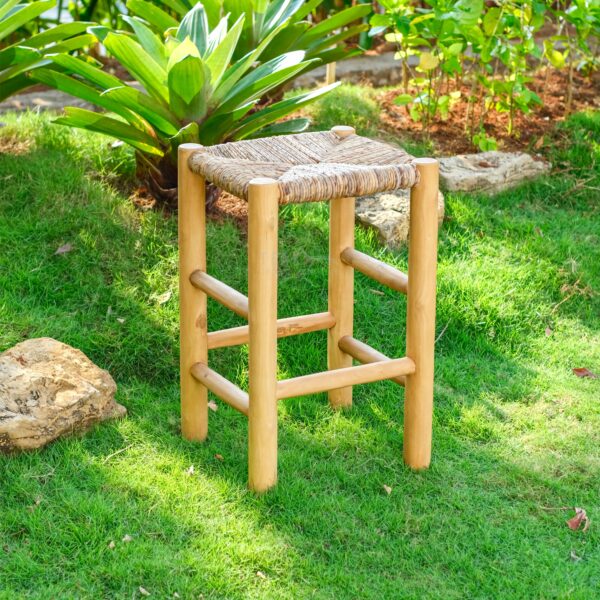 Teak Outdoor Narva Woven Stool