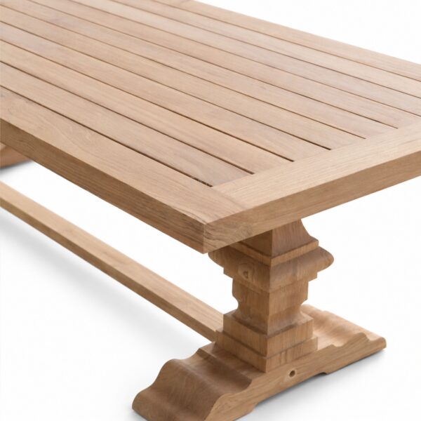 Teak Outdoor Triple Pedestal Extend Table