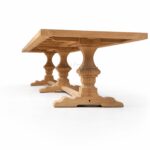 Teak Outdoor Triple Pedestal Extend Table