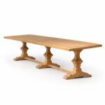 Teak Outdoor Triple Pedestal Extend Table