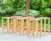 teak and woven bar stool
