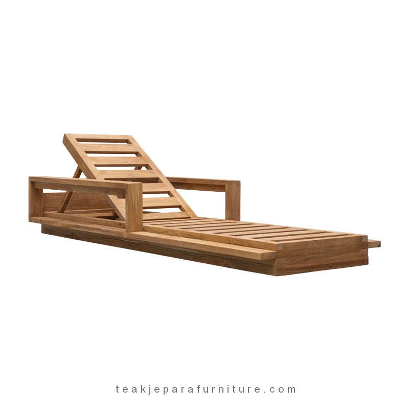 solid wood outdoor sun lounger
