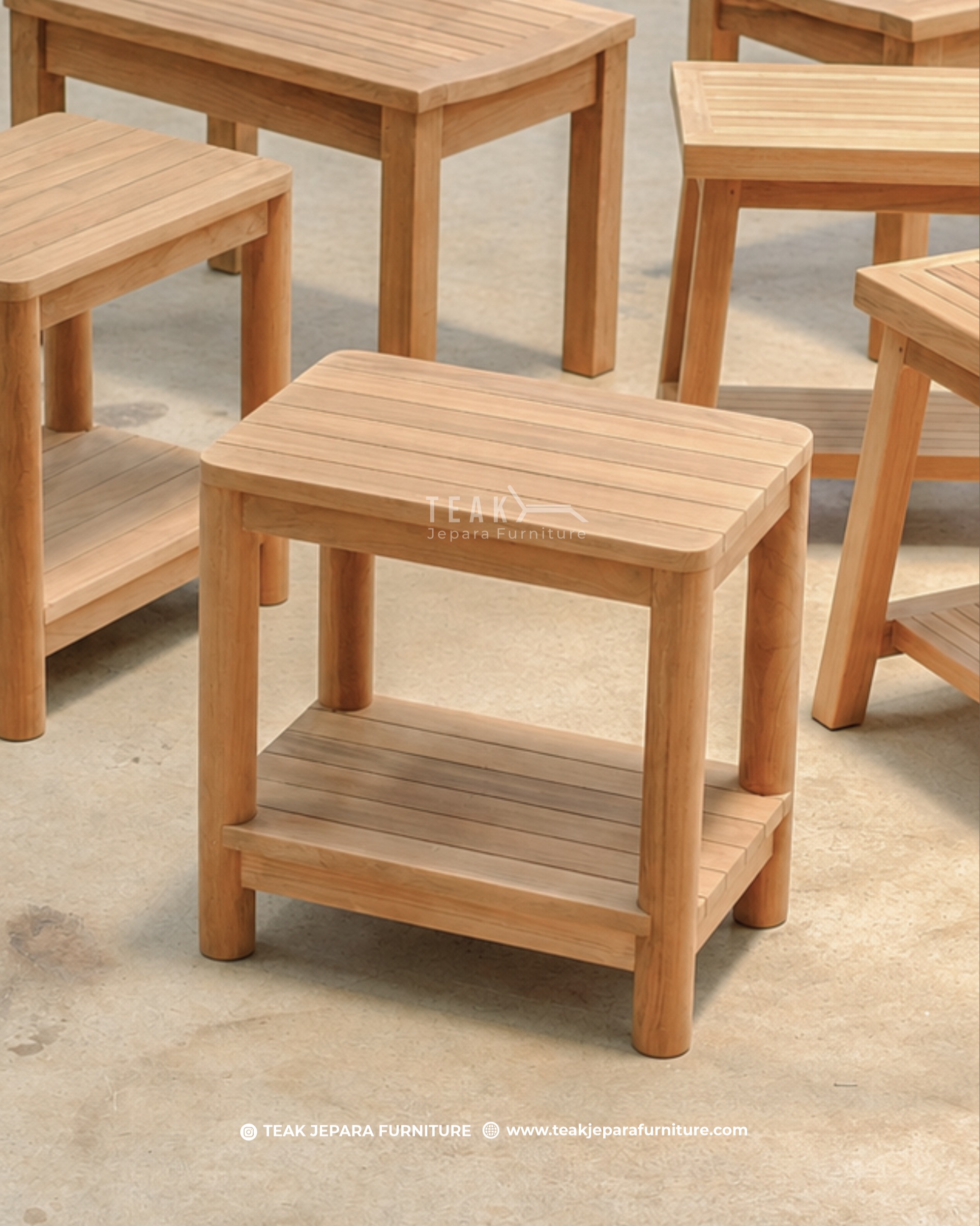 teak outdoor side table