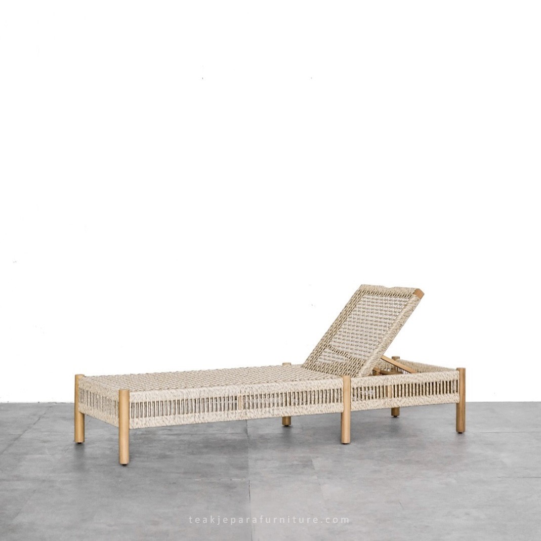 teak rope sun lounger