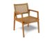 teak & synthetic rattan dining chair with armrest